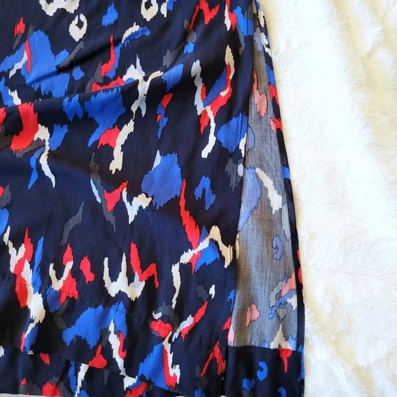 Like New RARE Hilfiger Denim Maxi Dress String Belt Abstract Black Blue XS - Picture 8 of 12